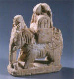 Chess piece Elephant with two riders,  8th century