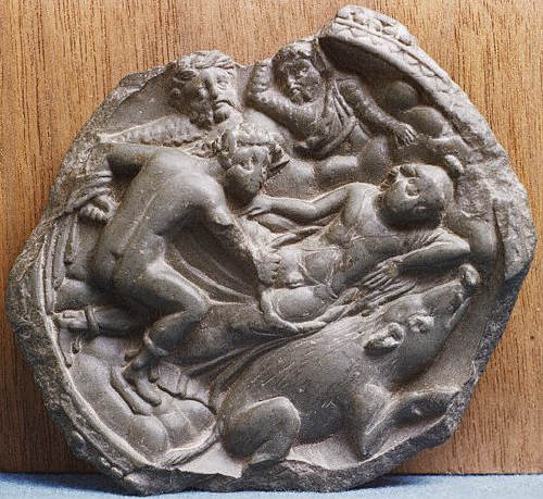 Greco-Roman Patera from Taxila Depicting an Erotic Scene