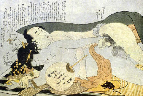 Exhausted Lovers by Katsushika Hokusai ca. 1810