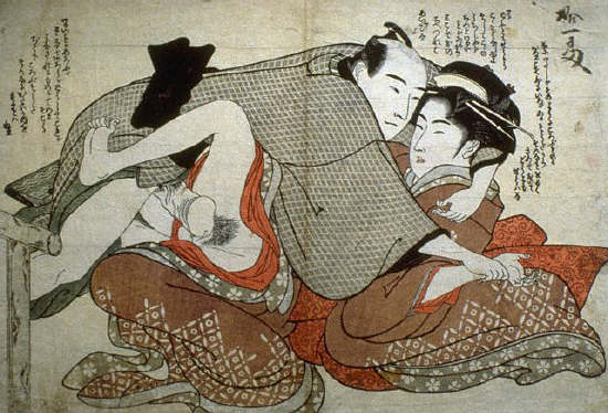 A shunga print by Katsukawa Shuncho ca. 1785