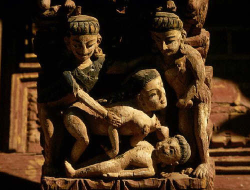 Erotic Hindu Temple Statue, Nepal