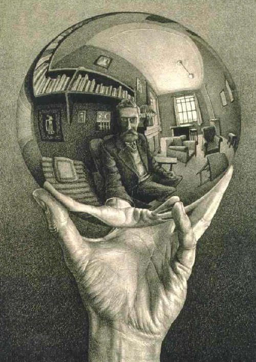 Hand With Reflecting Sphere by M. Escher