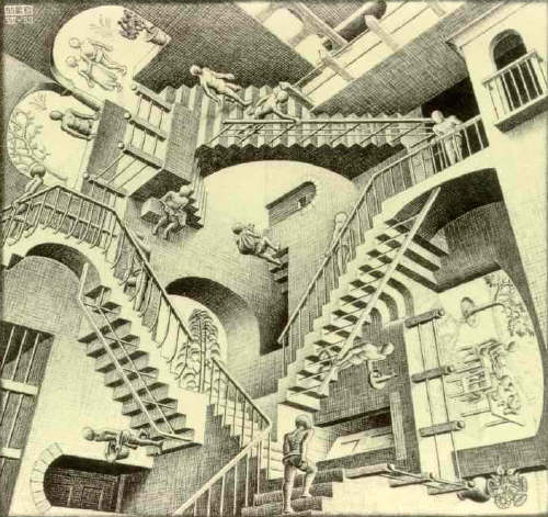 Relativity by M. Escher