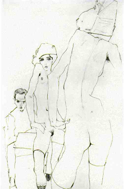 Egon Leo Adolf Schiele. Schiele drawing nude before mirror