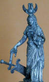 Statuette of goddess with syncretic religious symbolism, Isis and Fortuna
