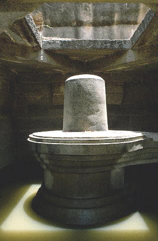 A large sculpted stone in the Phallic Temple to Siva. Visayanagara, India