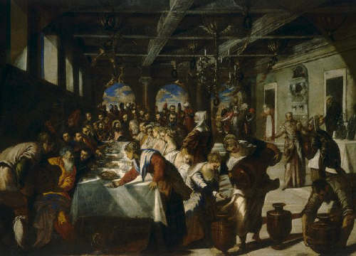 The Marriage at Cana by Jacopo Tintoretto . 1575