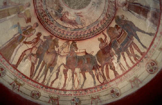 Charioteers from a Thracian Funerary Banquet Painting