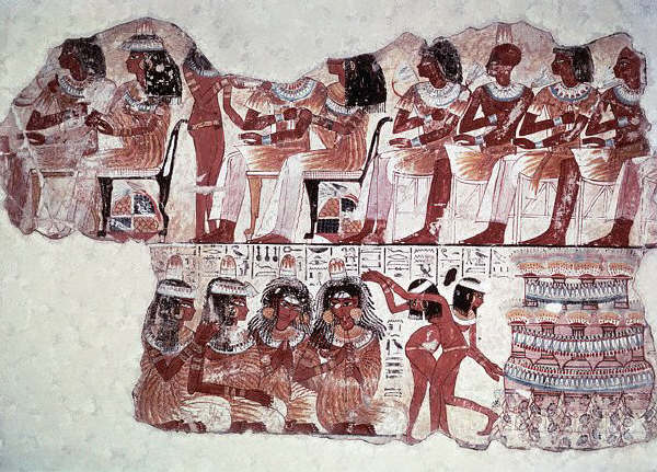 Banquet with Dancers and Musicians Playing Songs ca. 1425 B.C.