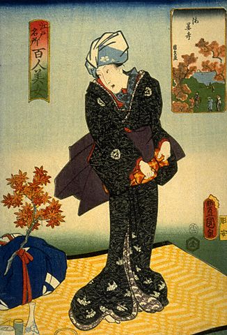 Mapleleaf-Viewing by Utagawa Toyokuni III 1858