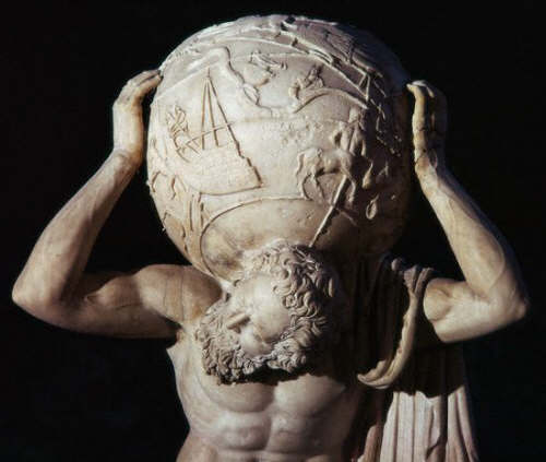 Ancient Roman Statue of Atlas Supporting the World