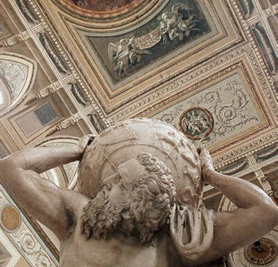 Ancient Roman Statue of Atlas Supporting the World
