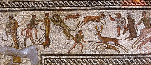 Circus Games from a Roman Mosaic Showing Amphitheater Scenes from Leptis Magna