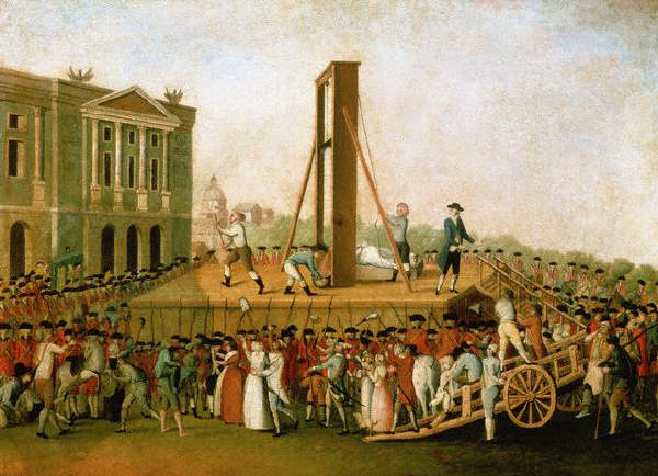 Danish Painting of The Beheading of Marie-Antoinette, October 16, 1793