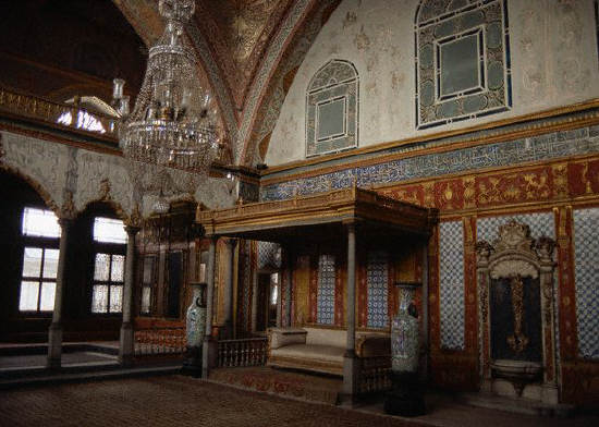 Throne Room in the Harem of the Topkapi Saray Palace in Istanbul, Turkey