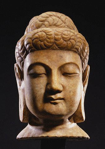 A White Marble Head of Buddha, Tang Dynasty