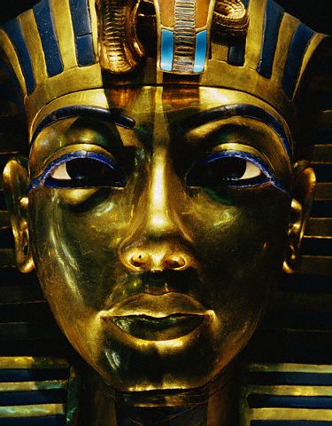 Close-up View of Funeral Mask of Tutankhamun ca. 1320 B.C.