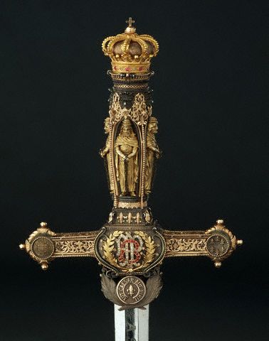 Decorated Hilt of Sword Honoring Ferdinand the Devout of Bourbon and Duke of Noto