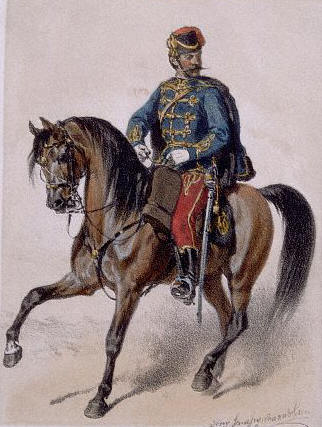 An Austrian army Officer from the Hussars by Anton Strassgschwandtner ca. 1870