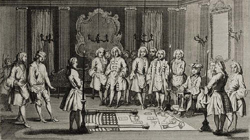 Print of an Initiation at a Masons Lodge