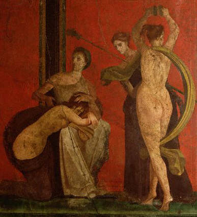 Scenes from Dionysiac Cult. Detail of Flagellation and a Dancer