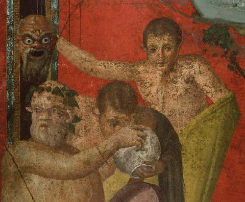Scenes from Dionysiac Cult. Detail of Silenus and Satyrs