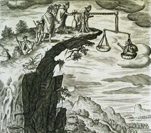 Engraving of the Confessing of Sins in Japan by Theodor de Bry