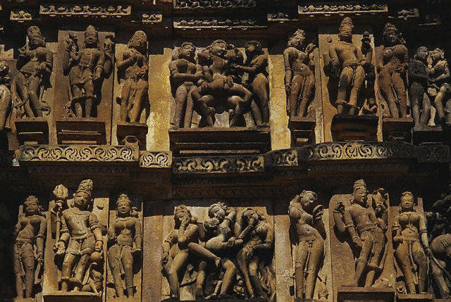 Sculpture Decorating Visvanath Temple, Depicting Scenes from the Kamasutra ca. 10th-11th c