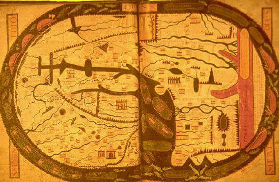 Beatus world map, London copy, 1109 A.D.