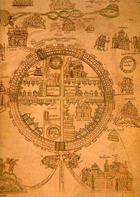 Situs Hierusalem (map of Jerusalem), 13th century