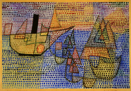 Dampfer und Segelbote by Paul Klee, 1931