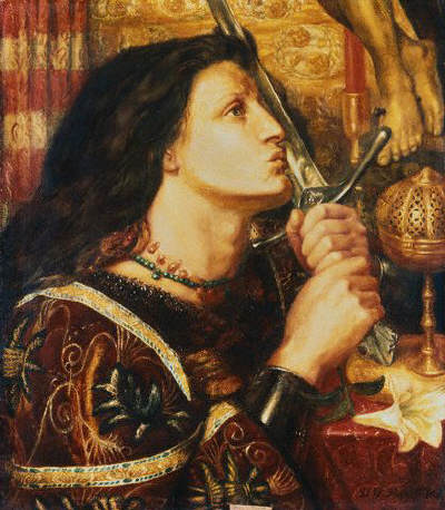Joan of Arc Kissing the Sword of Deliverance by Dante Gabriel Rossetti 1845