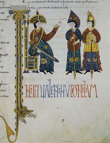 Bishop and Other Clergy from an Emilian Codex 10th с