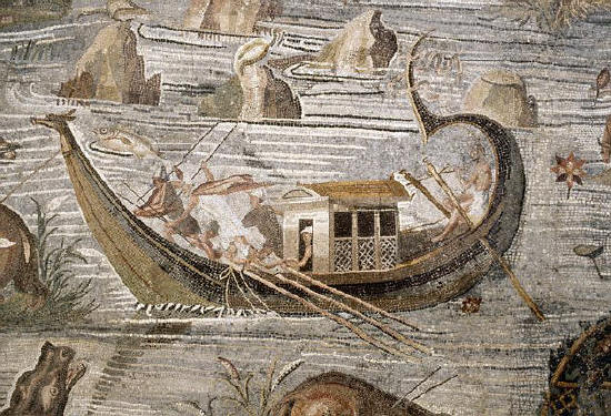 A Roman mosaic, depicting the flooding of the Nile, from the 1st century BC