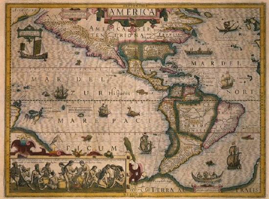 Map of America by Gerardus Mercator 1595