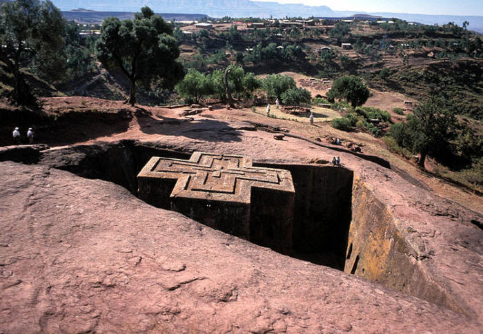 The Church of St. George, in Lalibela, Ethiopia, 12th century