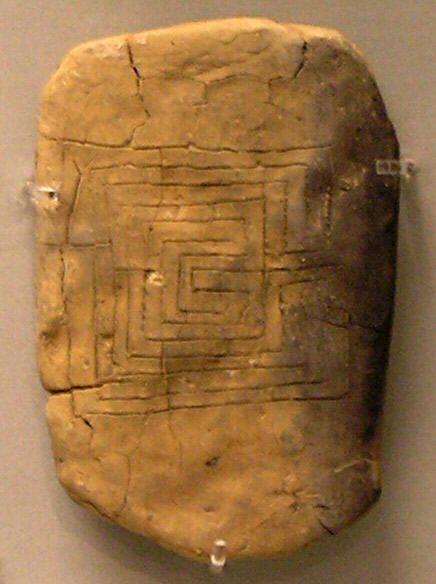Backside of a clay tablet from Pylos.