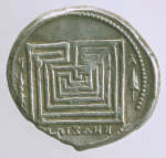 Изображение лабиринта на монете из Кносса