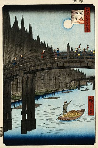 Moon Viewing Pine, Ueno by Hiroshige Utagawa 1833