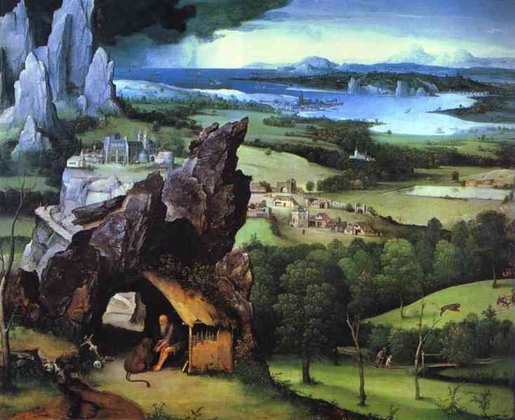 Joahim Patinir. Landscape with St. Jerome. c. 1515-24
