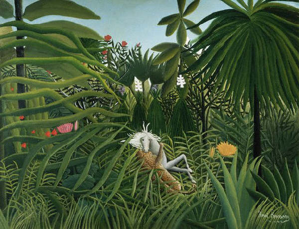 Jungle with Horse Attacked by a Jaguar by Henri Rousseau 1910