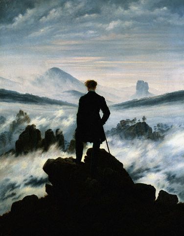 Traveling Next to a Clouded Sea by Caspar David Friedrich 1818