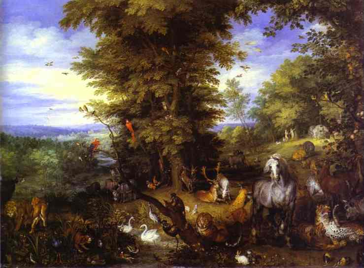 Jan Brueghel the Elder. Adam and Eve in the Garden of Eden