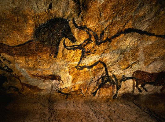 Lascaux Cave Painting of a Bull and Horse