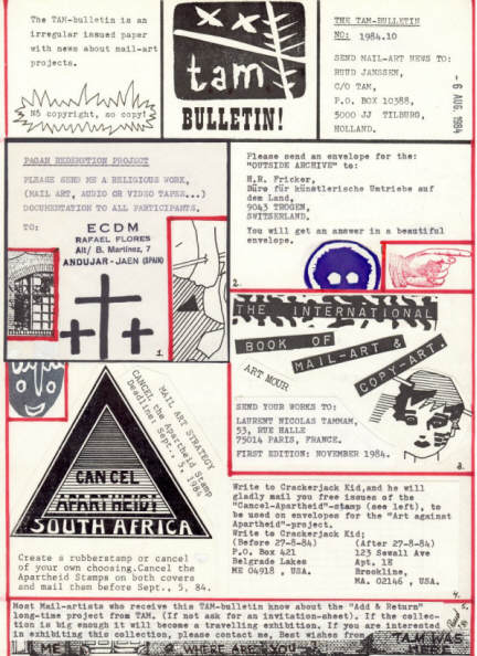 An old sample of a cover of a TAM Bulletin