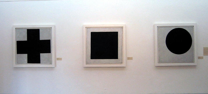 Kazimir Malevich's Black Cross, Black Square and Black Circle