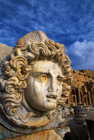 Sculpture of Medusa's Head at Leptis Magna