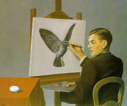 Clairvoyance (Self-Portrait) by Rene Magritte, 1936