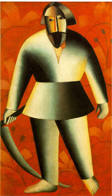 Reaper on Red Background by K. Malevich 1912-13