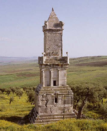 The Lybico-Punic Mausoleum Against the Landscape in Dougga, Tunisia